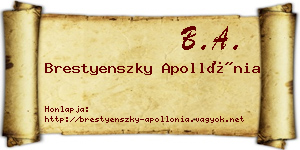 Brestyenszky Apollónia névjegykártya